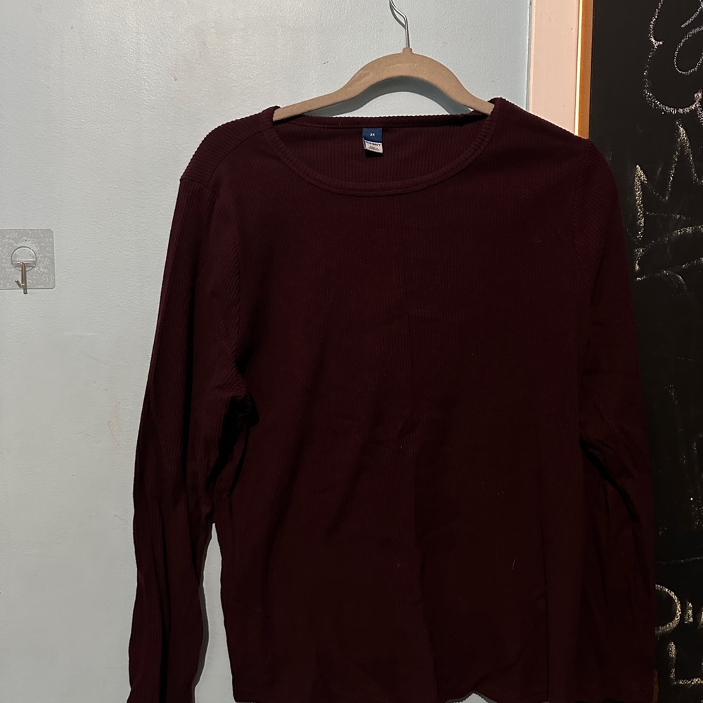 Burgundy Long Sleeve Top